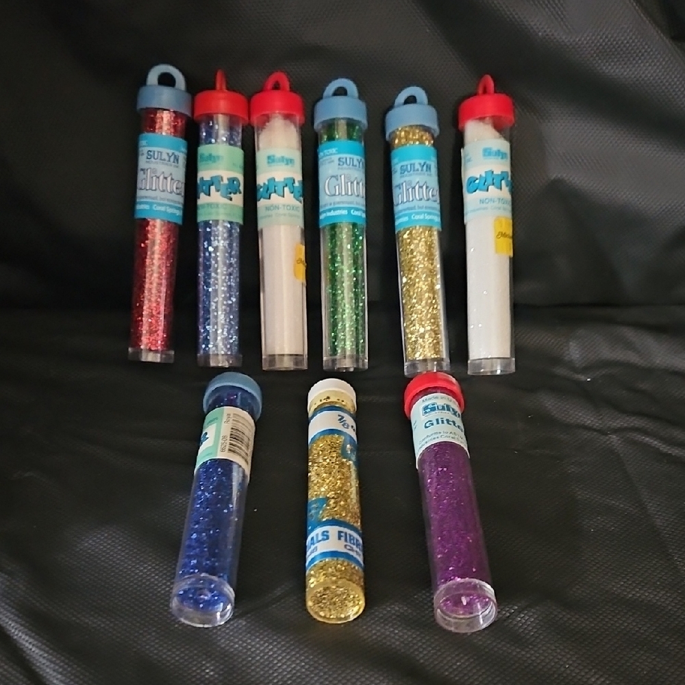 Glitter Tubes Set - Red, Blue, Gold, Purple, White